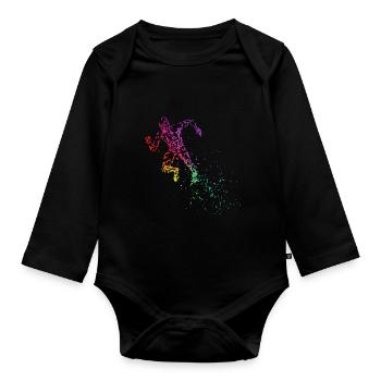 Athletics start sprint sprinter - Organic Longsleeve Baby Bodysuit - black - Front