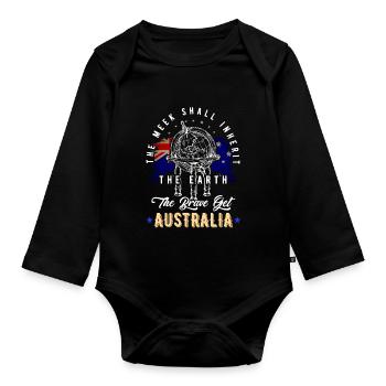 Australie - Body Bébé bio manches longues - noir - Devant