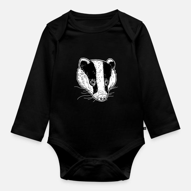 Dachs - Baby Bio-Langarm-Body - Schwarz