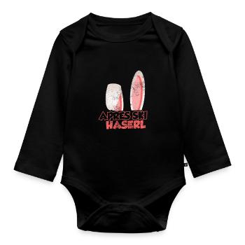 Apres Ski Haserl - Baby Bio-Langarm-Body - Schwarz - Vorne
