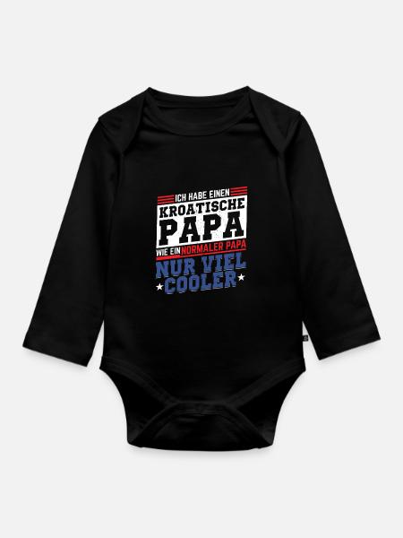 Kroatien Kroatisch Zagreb Geschenk - Baby Bio-Langarm-Body - Schwarz