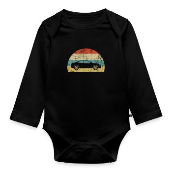 automobile - Organic Longsleeve Baby Bodysuit - black - Front