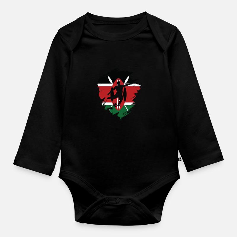 Kenya - Body Bébé bio manches longues - noir