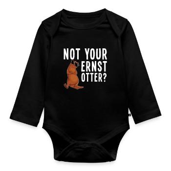 Funny otter - not your serious otter / or? - Organic Longsleeve Baby Bodysuit - black - Front