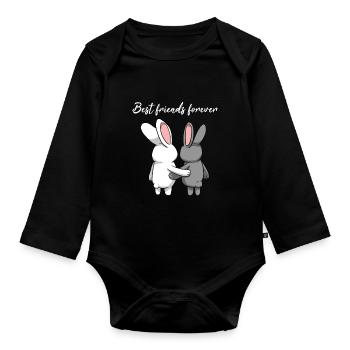 Best Friends Forever rabbit partner - Body Bébé bio manches longues - noir - Devant