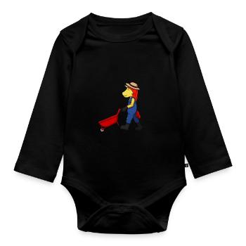 Gardener Unicorn - Baby Bio-Langarm-Body - Schwarz - Vorne