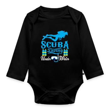 Scuba Diving - Organic Longsleeve Baby Bodysuit - black - Front