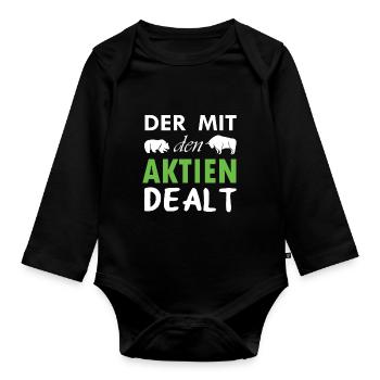 Aktionär Aktien Aktienhändler Trader - Baby Bio-Langarm-Body - Schwarz - Vorne