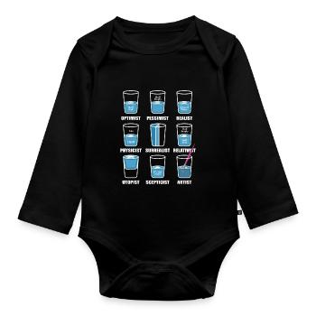 Optimist-Pessimist-Realist Künstler oder Psycholog - Baby Bio-Langarm-Body - Schwarz - Vorne