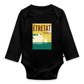 Etretat - Frankreich - Baby Bio-Langarm-Body - Schwarz - Vorne