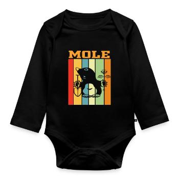 Mole Retro Play of Colors - Organic Longsleeve Baby Bodysuit - black - Front