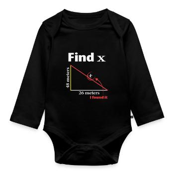 Pythagoras Triangle Mathematiker oder Mathe-Lehrer - Baby Bio-Langarm-Body - Schwarz - Vorne