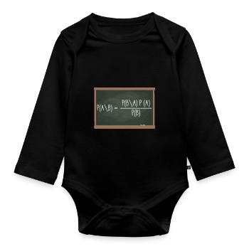 Données de la théorie des probabilités du théorème de Bayes - Body Bébé bio manches longues - noir - Devant