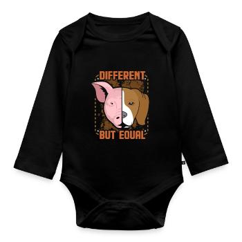 Different But Equal Tierliebe Tierliebhaber Veggie - Baby Bio-Langarm-Body - Schwarz - Vorne