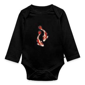 Koi Carpe poisson rouge Poisson d’ornement Aquatic Aquarist - Body Bébé bio manches longues - noir - Devant