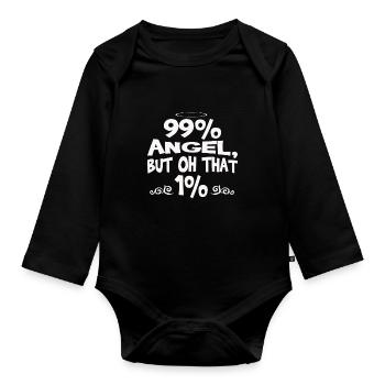 Engel - Baby Bio-Langarm-Body - Schwarz - Vorne