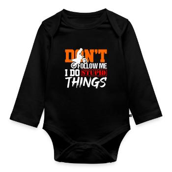 Motocross - Organic Longsleeve Baby Bodysuit - black - Front