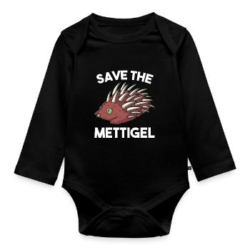 Mettigel Mettbrötchen für Fleischliebhaber - Baby Bio-Langarm-Body - Schwarz - Vorne