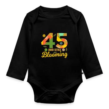 45. Geburtstag 45 Jahre alte Geschenkidee - Baby Bio-Langarm-Body - Schwarz - Vorne