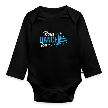Jungen tanzen Mann Ballett Tänzer Tanz - Baby Bio-Langarm-Body - Schwarz - Vorne