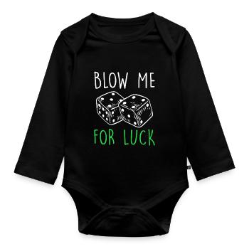 Würfelspiel Glücksspiel Brettspiel Würfeln - Baby Bio-Langarm-Body - Schwarz - Vorne