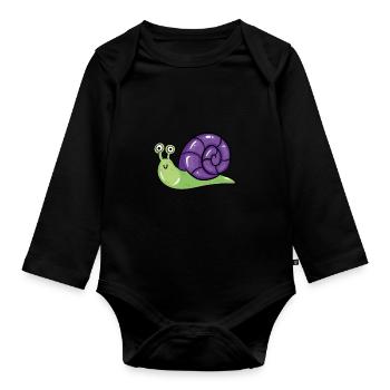 Escargot - Body Bébé bio manches longues - noir - Devant