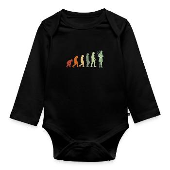 Chemise de cornemuse musique de cornemuse EVOLUTION - Body Bébé bio manches longues - noir - Devant