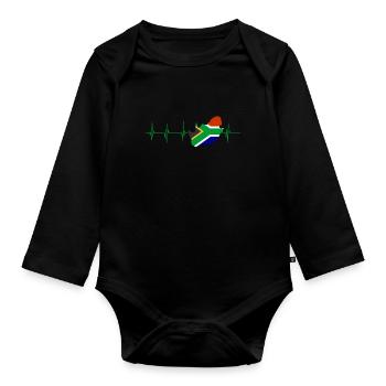 Republik Südafrika Shirt Geschenkidee - Baby Bio-Langarm-Body - Schwarz - Vorne