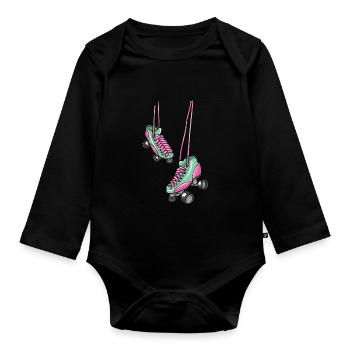 Hanging Skates - Organic Longsleeve Baby Bodysuit - black - Front
