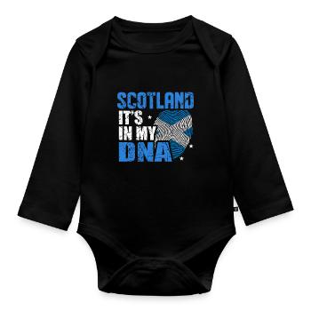 Schottland - Baby Bio-Langarm-Body - Schwarz - Vorne