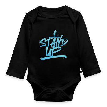 SUP - Stand Up Stand up paddling - Baby Bio-Langarm-Body - Schwarz - Vorne
