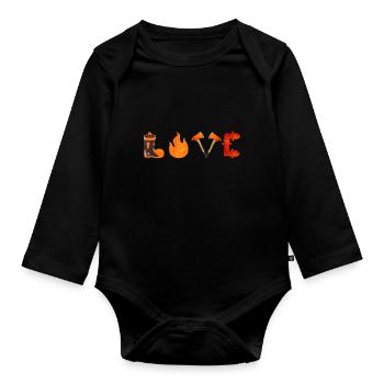 LOVE Firefighter - Baby Bio-Langarm-Body - Schwarz - Vorne