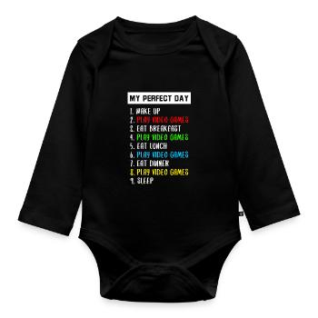 Gambler Console Gamer Funny Gift - Organic Longsleeve Baby Bodysuit - black - Front