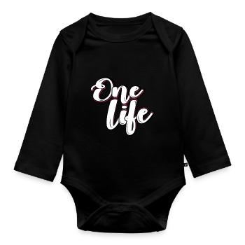 Ein Leben - Baby Bio-Langarm-Body - Schwarz - Vorne