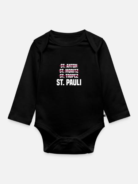 St. Pauli Sankt Pauli Hamburg Norddeutschland - Baby Bio-Langarm-Body - Schwarz