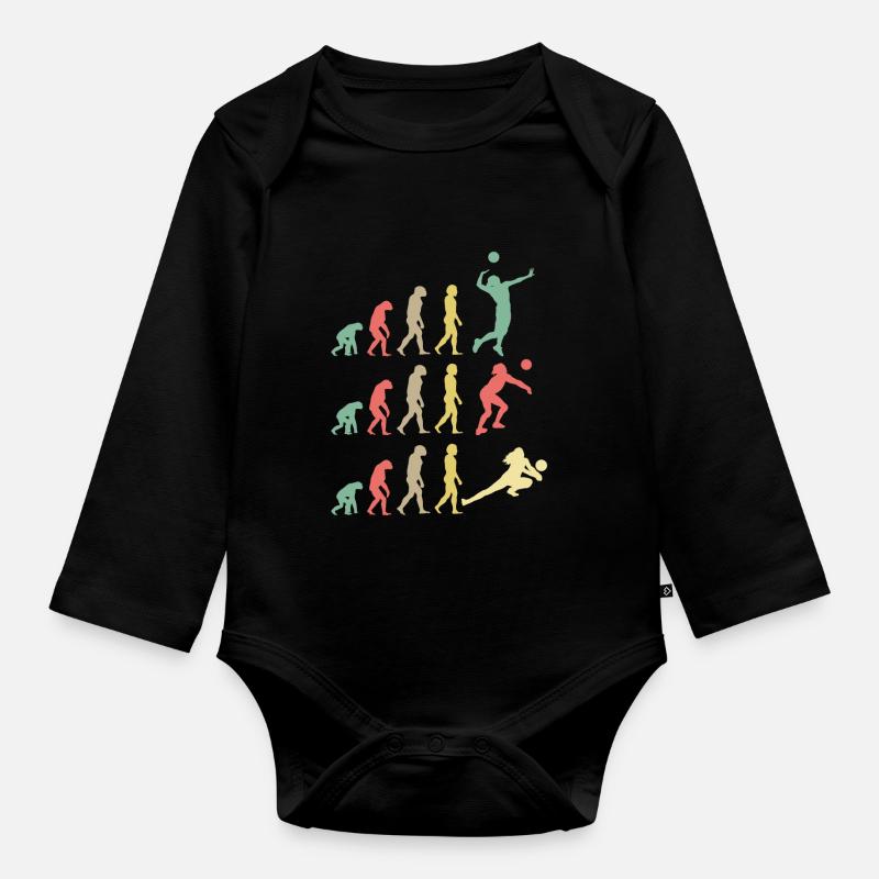 Volleyball Evolution - Baby Bio-Langarm-Body - Schwarz
