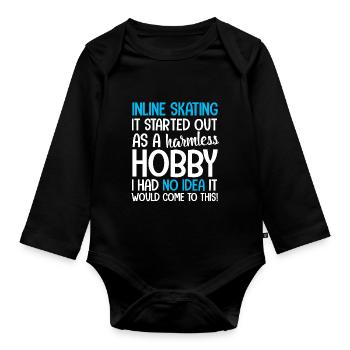 Inline Skating Inline Skating Roller Skates - Organic Longsleeve Baby Bodysuit - black - Front
