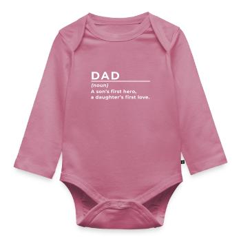 Papa Définition Fête des pères - Body Bébé bio manches longues - mauve - Devant