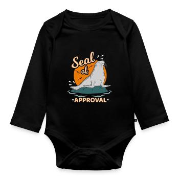 Seal - Organic Longsleeve Baby Bodysuit - black - Front