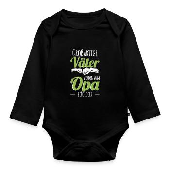 Lustig Vatertag Opa Vater Papa Spruch Opa Geschenk - Baby Bio-Langarm-Body - Schwarz - Vorne