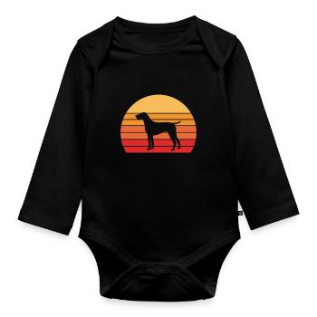 Deutsch Kurzhaar Frauchen Shirt - Baby Bio-Langarm-Body - Schwarz - Vorne