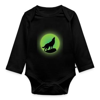 Wolf Glow - Body Bébé bio manches longues - noir - Devant