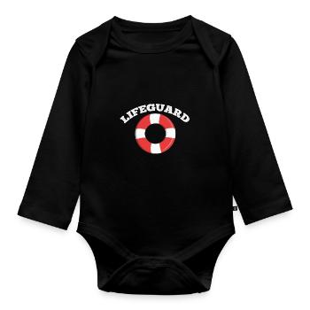Lifeguard Swimmer - Baby Bio-Langarm-Body - Schwarz - Vorne