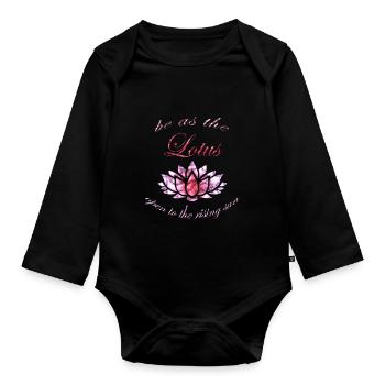 méditation quotidienne - Body Bébé bio manches longues - noir - Devant