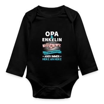 Lustig Vatertag Partnerlook Opa Spruch Geschenk - Baby Bio-Langarm-Body - Schwarz - Vorne