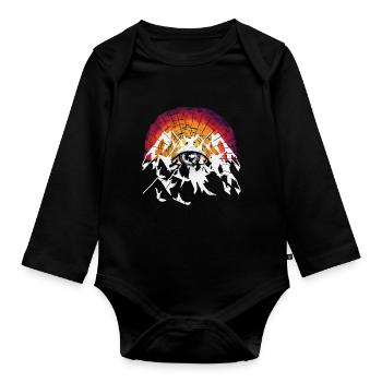 Tod Jenseits Gott Jesus Auferstehung Beerdigung - Baby Bio-Langarm-Body - Schwarz - Vorne