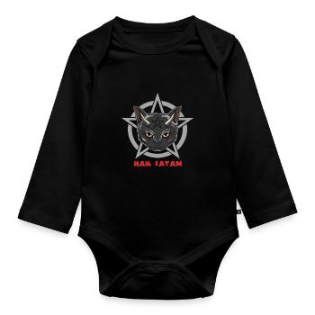 Je vous salue le chat de Satan - Body Bébé bio manches longues - noir - Devant