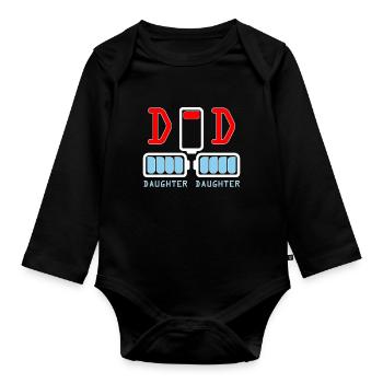 Funny twin shirts for dad of twins daughter shirt - Baby Bio-Langarm-Body - Schwarz - Vorne