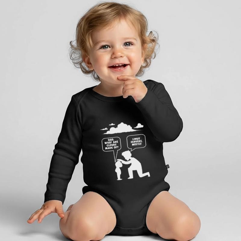 Linux software developer computer programmer Organic Longsleeve Baby Bodysuit