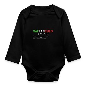 Vaffanculo Italien Humor lustiges Geschenk Italia - Baby Bio-Langarm-Body - Schwarz - Vorne